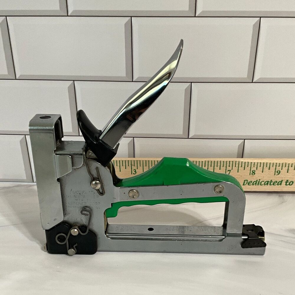DUO-FAST CT-859 Manual Gun Tacker Staple Gun, Silver/Green/Black